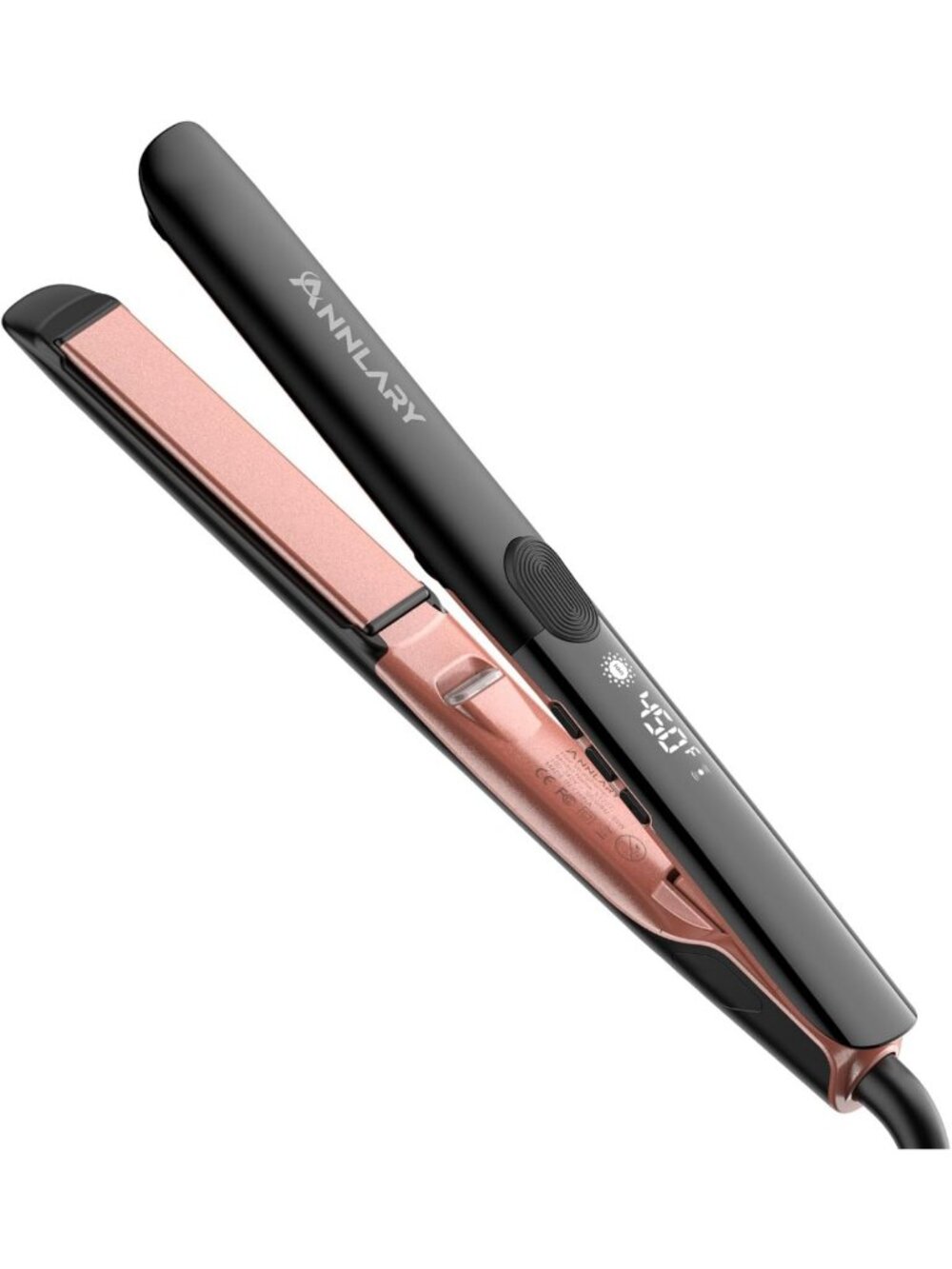 2-in-1 Hair Straightener & Curler, 1 Inch Titanium Ceramic, Ionic, Dual Voltage